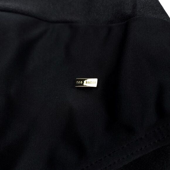 NWT Ted Baker Ralinda Halter Triangle Cut Outs One Piece Swimsuit Minimal Black - Picture 5 of 8